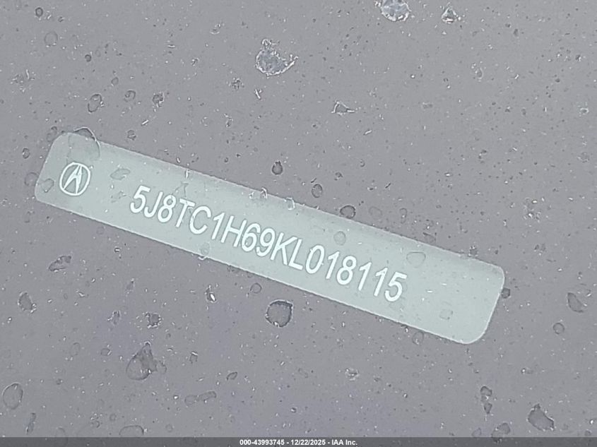 2019 Acura Rdx A-Spec Package VIN: 5J8TC1H69KL018115 Lot: 43993745