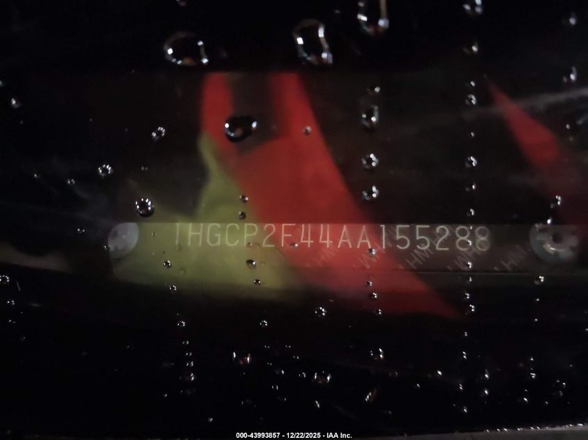 2010 Honda Accord 2.4 Lx-P VIN: 1HGCP2F44AA155288 Lot: 43993857