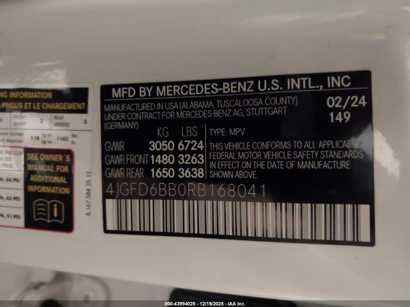 2024 Mercedes-Benz Amg Gle 53 Coupe 4Matic+ VIN: 4JGFD6BB0RB168041 Lot: 43994025