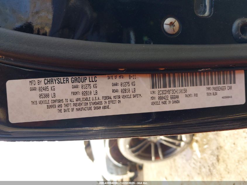 2012 Dodge Challenger R/T VIN: 2C3CDYBT3CH110150 Lot: 43994056