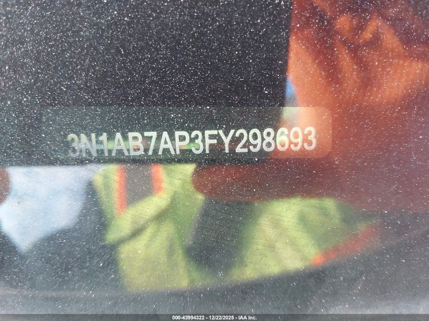 2015 Nissan Sentra Sv VIN: 3N1AB7AP3FY298693 Lot: 43994322