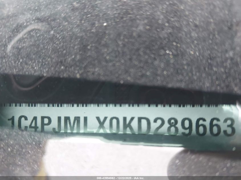2019 Jeep Cherokee Latitude Plus 4X4 VIN: 1C4PJMLX0KD289663 Lot: 43994562