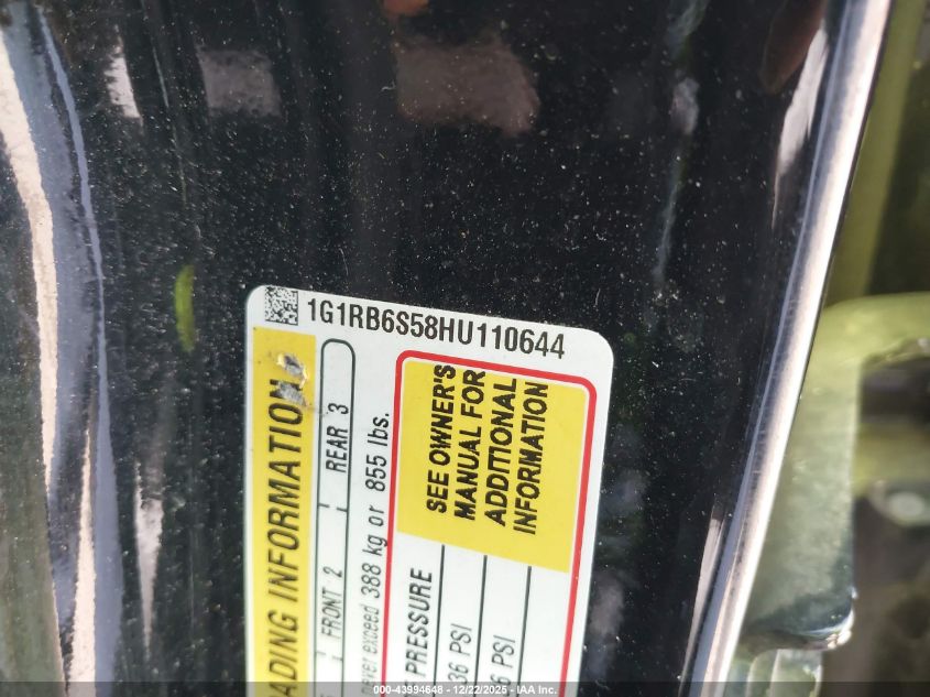 2017 Chevrolet Volt Premier VIN: 1G1RB6S58HU110644 Lot: 43994648