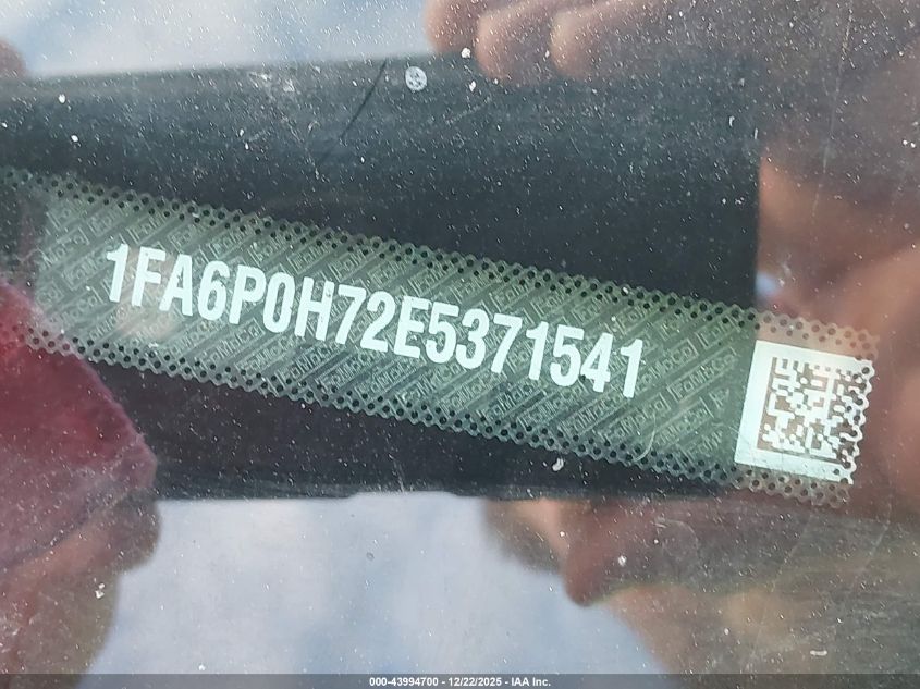 2014 Ford Fusion Se VIN: 1FA6P0H72E5371541 Lot: 43994700