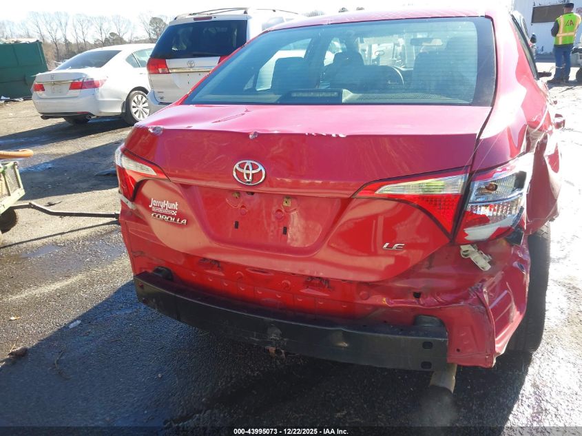 2016 Toyota Corolla Le VIN: 2T1BURHE5GC484054 Lot: 43995073