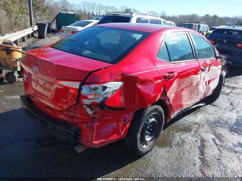 2016 Toyota Corolla Le VIN: 2T1BURHE5GC484054 Lot: 43995073