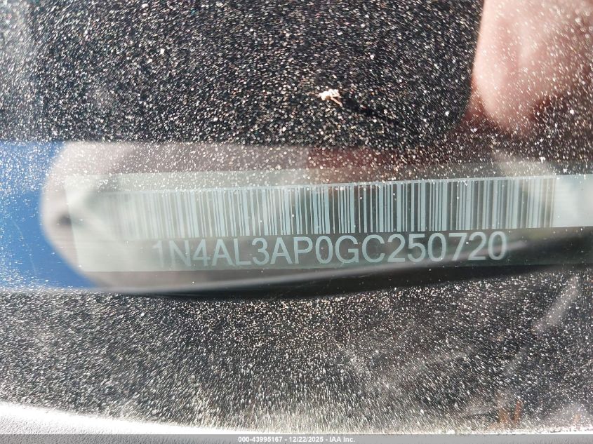 2016 Nissan Altima 2.5 S VIN: 1N4AL3AP0GC250720 Lot: 43995167