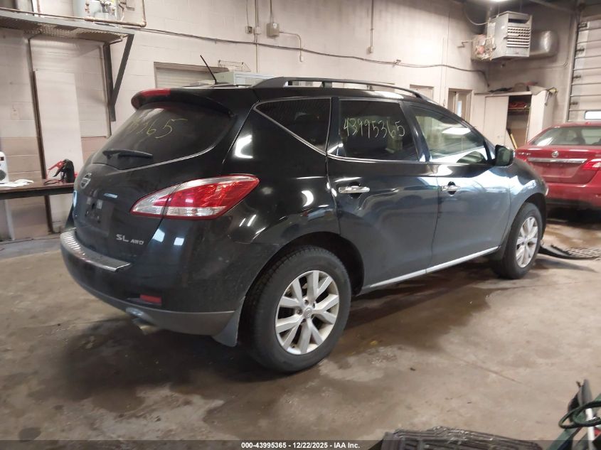 2012 Nissan Murano Sl VIN: JN8AZ1MW4CW204286 Lot: 43995365
