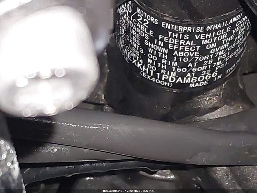 2023 Kawasaki Ex400 VIN: JKAEXKH11PDAM8066 Lot: 43995513