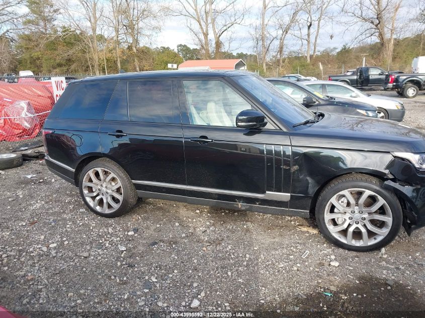 2016 Land Rover Range Rover 3.0L V6 Supercharged Hse VIN: SALGS2VF4GA279712 Lot: 43995592