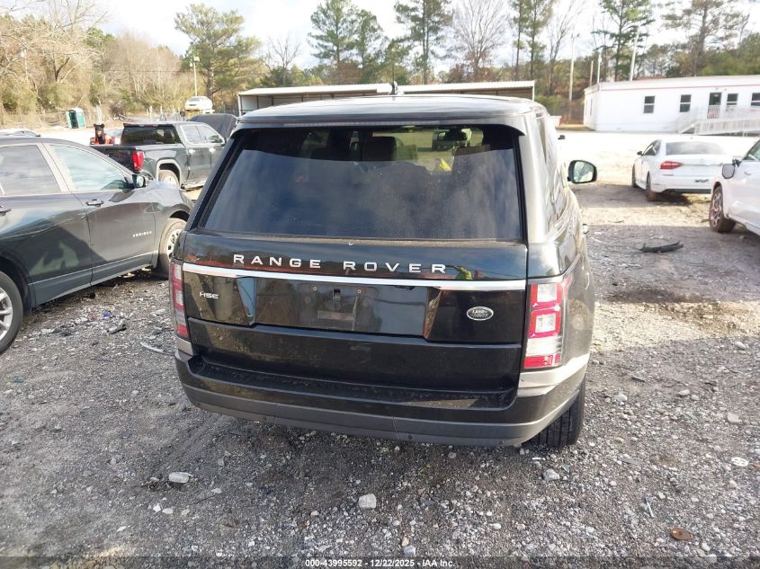 2016 Land Rover Range Rover 3.0L V6 Supercharged Hse VIN: SALGS2VF4GA279712 Lot: 43995592