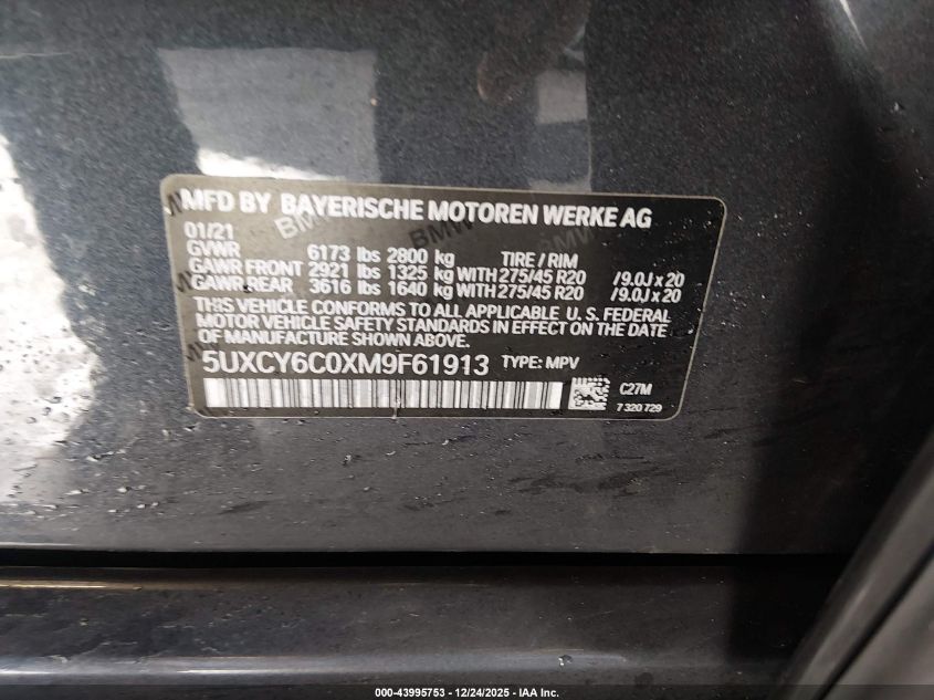 2021 BMW X6 - 5UXCY6C0XM9F61913