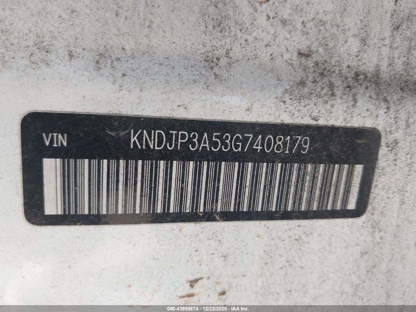 2016 Kia Soul + VIN: KNDJP3A53G7408179 Lot: 43995874