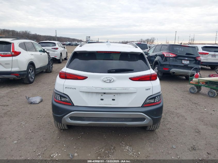 2022 Hyundai Kona Limited VIN: KM8K53A3XNU894685 Lot: 43996151