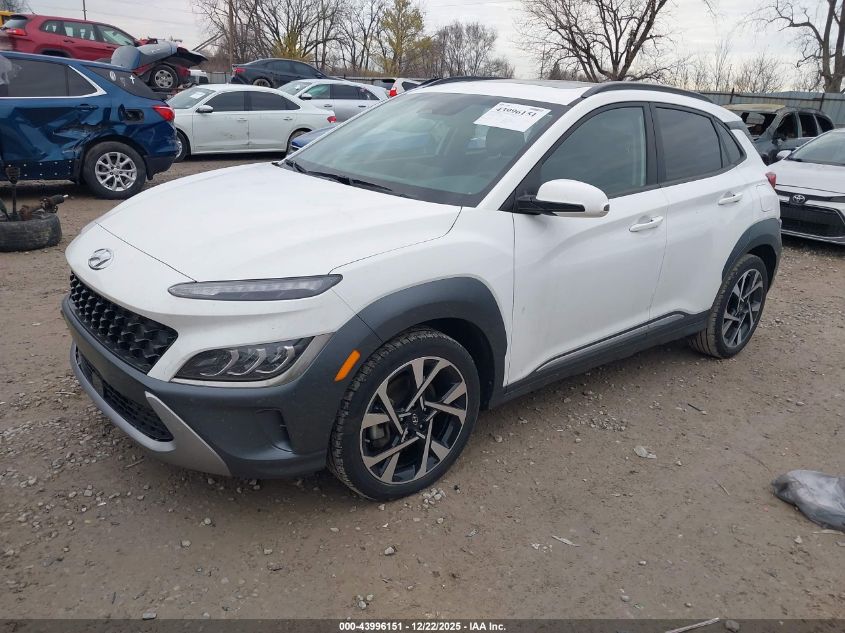 2022 Hyundai Kona Limited VIN: KM8K53A3XNU894685 Lot: 43996151