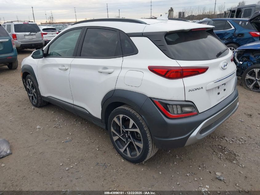 2022 Hyundai Kona Limited VIN: KM8K53A3XNU894685 Lot: 43996151