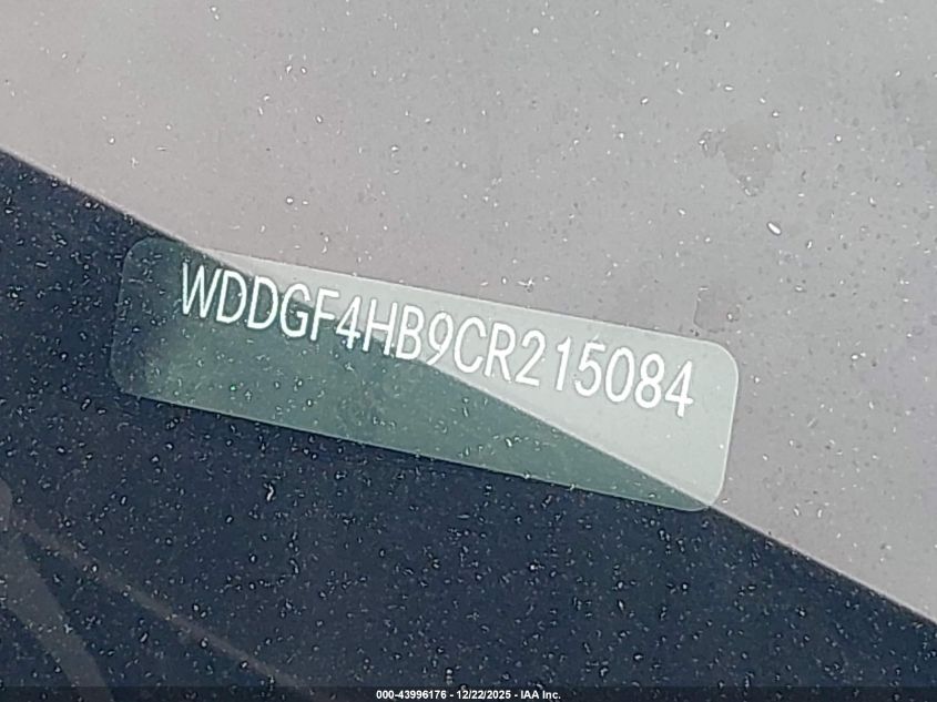 2012 Mercedes-Benz C 250 Sport VIN: WDDGF4HB9CR215084 Lot: 43996176