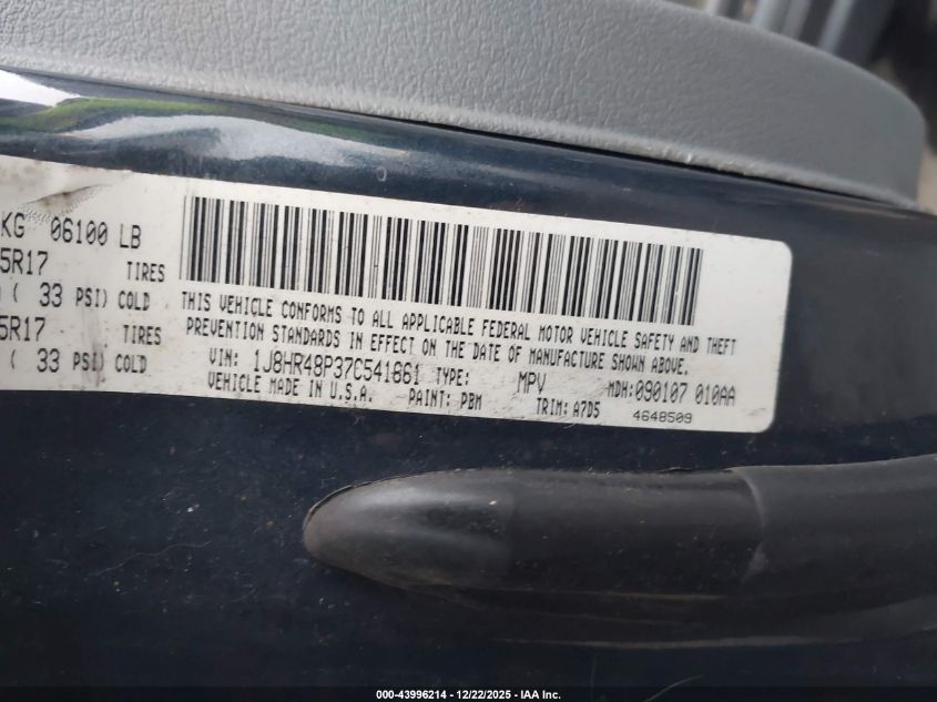 2007 Jeep Grand Cherokee Laredo VIN: 1J8HR48P37C541661 Lot: 43996214