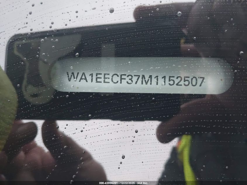 2021 Audi Q3 Premium Plus 45 Tfsi S Line Quattro Tiptronic VIN: WA1EECF37M1152507 Lot: 43996281