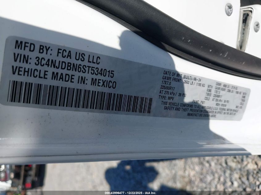 2025 Jeep Compass Latitude 4X4 VIN: 3C4NJDBN6ST534015 Lot: 43996477