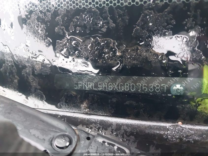 2016 Honda Odyssey Ex-L VIN: 5FNRL5H6XGB076387 Lot: 43996525