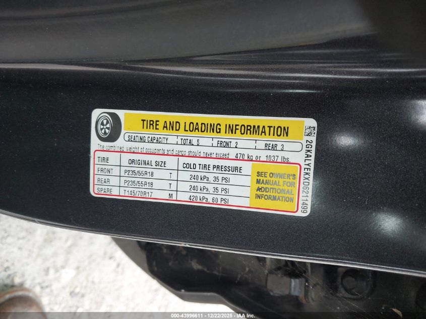 2013 GMC Terrain Denali VIN: 2GKALYEKXD6211499 Lot: 43996611