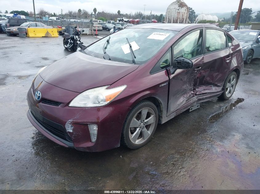 2013 Toyota Prius Three Se VIN: JTDKN3DU9D5576395 Lot: 43996811