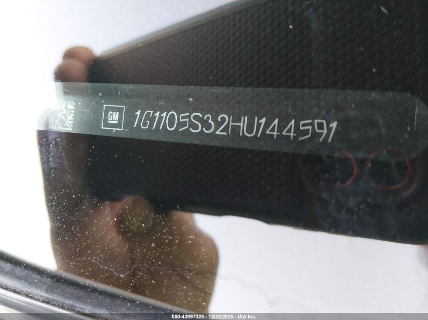 2017 Chevrolet Impala 1Lt VIN: 1G1105S32HU144591 Lot: 43997325