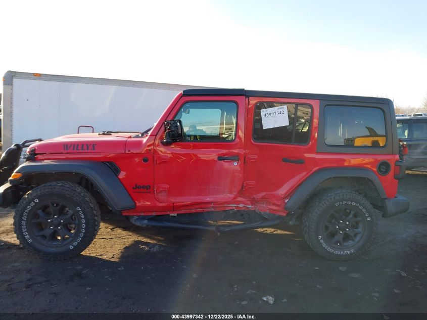 2022 Jeep Wrangler Unlimited Willys 4X4 VIN: 1C4HJXDG7NW201141 Lot: 43997342