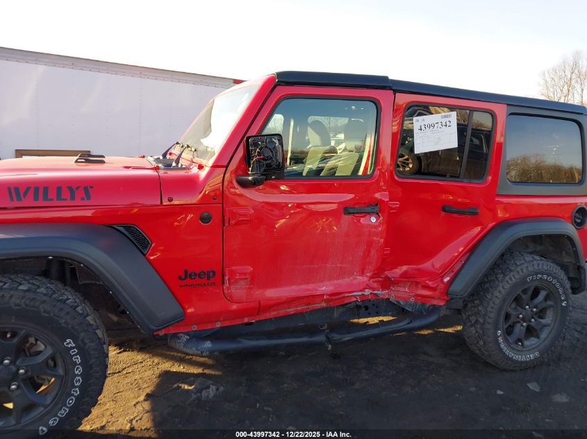 2022 Jeep Wrangler Unlimited Willys 4X4 VIN: 1C4HJXDG7NW201141 Lot: 43997342