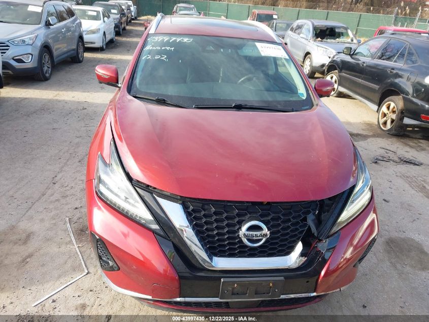 2019 Nissan Murano Sl VIN: 5N1AZ2MS3KN105862 Lot: 43997430