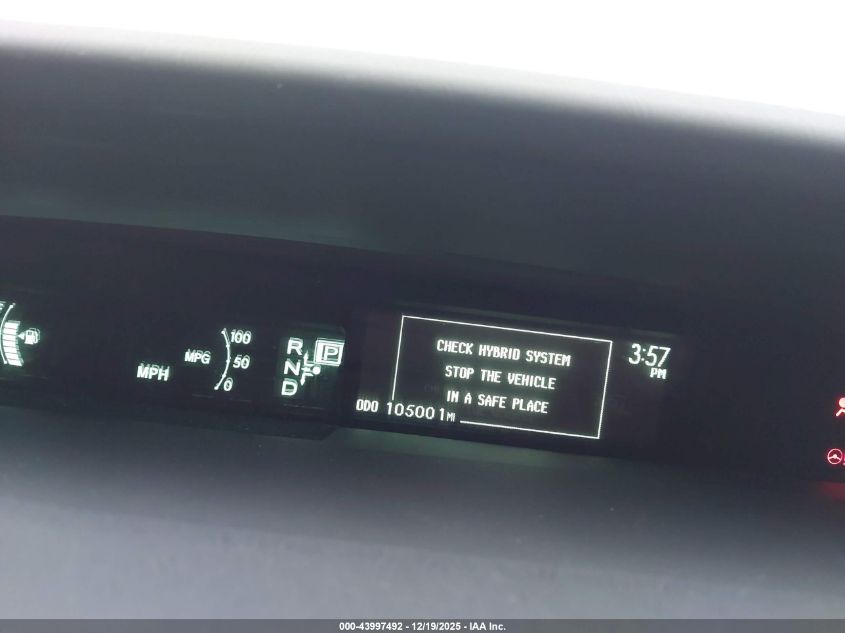 2012 Toyota Prius VIN: JTDKN3DU9C1542687 Lot: 43997492