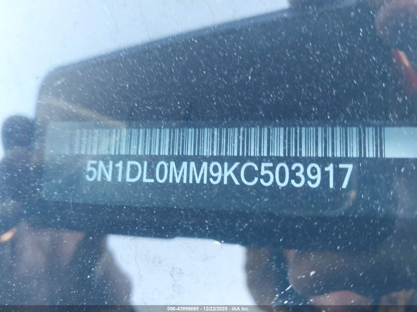 2019 Infiniti Qx60 Luxe VIN: 5N1DL0MM9KC503917 Lot: 43998069