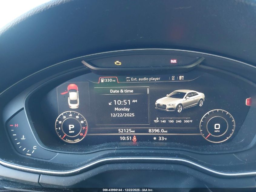 2019 Audi A5 45 Premium VIN: WAUTNAF51KA066980 Lot: 43998144