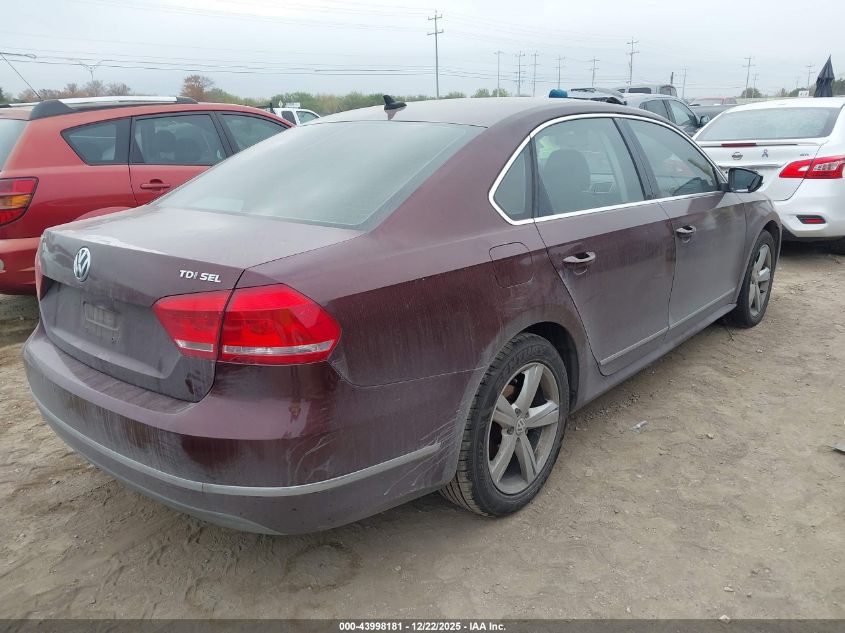 2012 Volkswagen Passat 2.0L Tdi Sel Premium VIN: 1VWCN7A32CC044288 Lot: 43998181