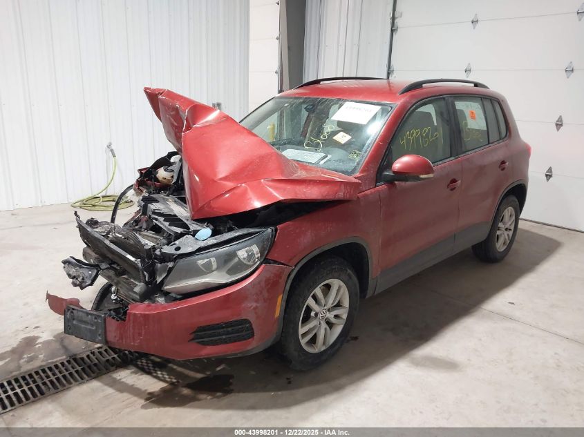 2016 Volkswagen Tiguan S VIN: WVGBV7AX3GW042115 Lot: 43998201