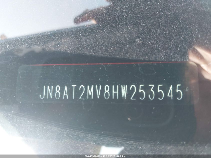 2017 Nissan Rogue S VIN: JN8AT2MV8HW253545 Lot: 43998429