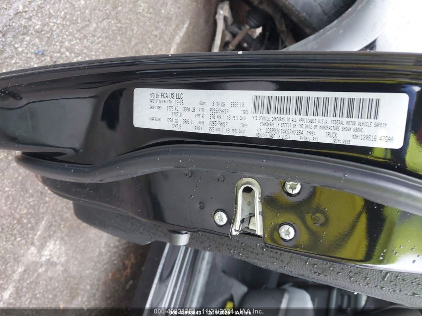 2019 Ram 1500 Classic Tradesman 4X4 6'4 Box VIN: 1C6RR7FT4KS747364 Lot: 43998843