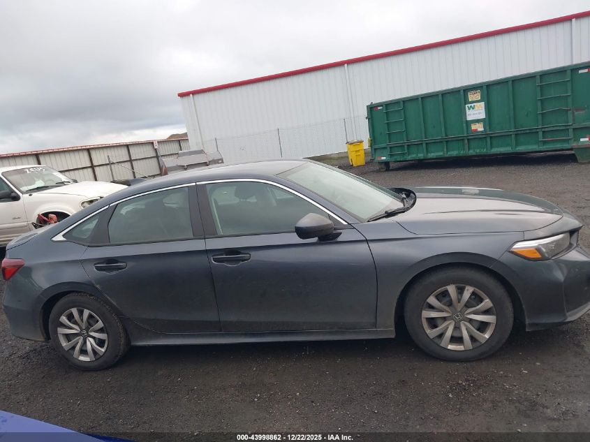 2025 Honda Civic Lx VIN: 2HGFE2F29SH599920 Lot: 43998862