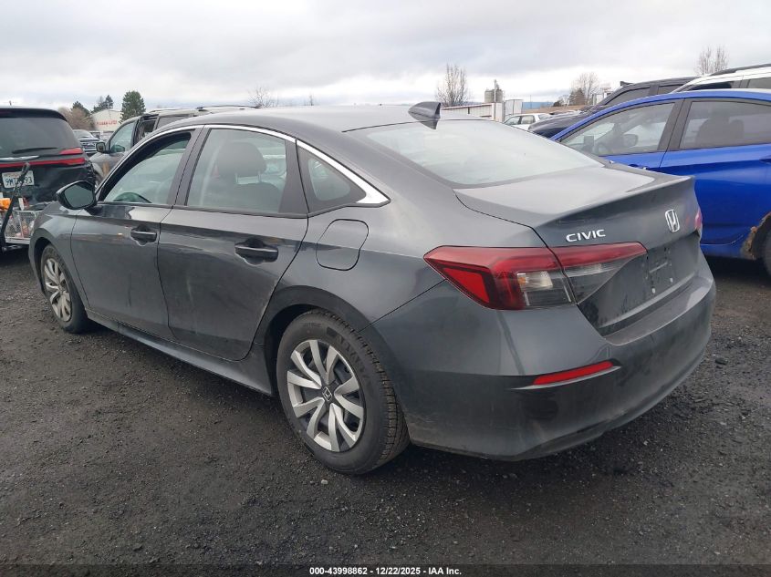 2025 Honda Civic Lx VIN: 2HGFE2F29SH599920 Lot: 43998862