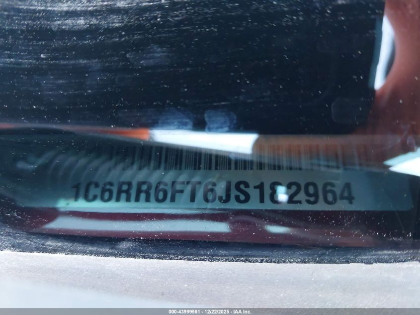 2018 Ram 1500 Express 4X2 6'4 Box VIN: 1C6RR6FT6JS182964 Lot: 43999561