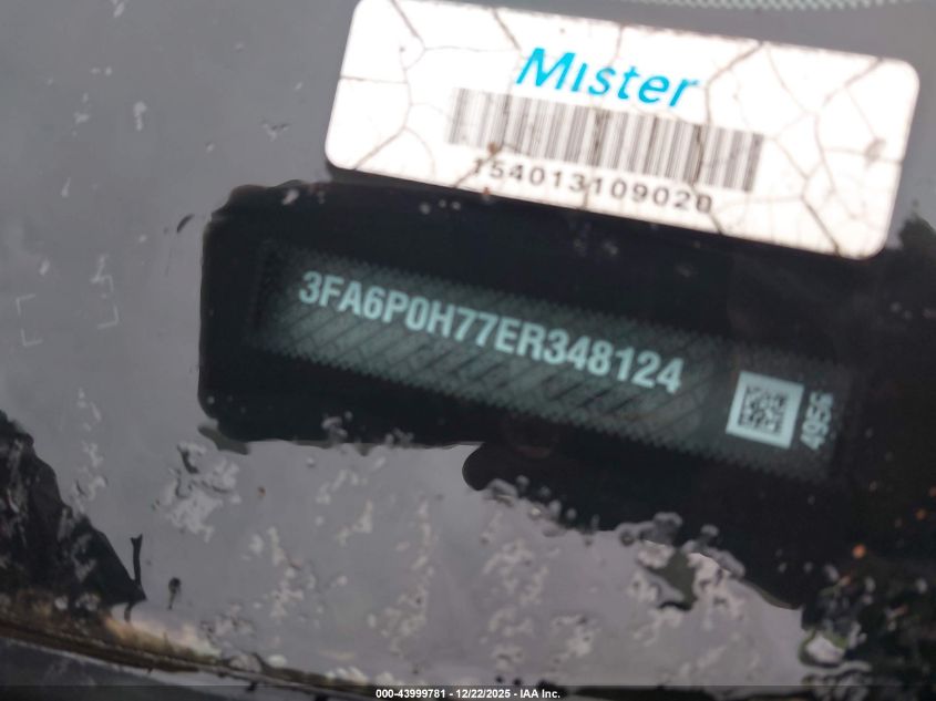 2014 Ford Fusion Se VIN: 3FA6P0H77ER348124 Lot: 43999781