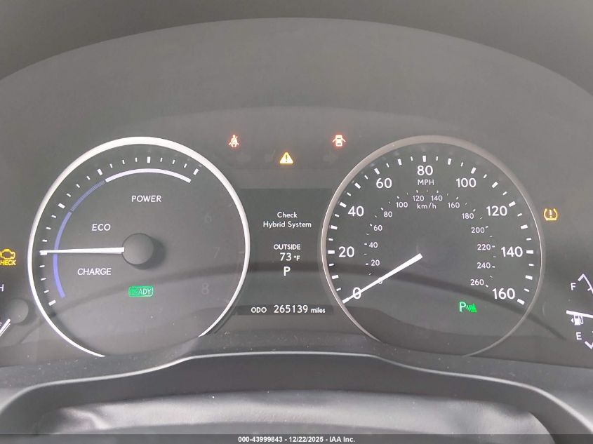 2013 Lexus Es 300H VIN: JTHBW1GG9D2019963 Lot: 43999843