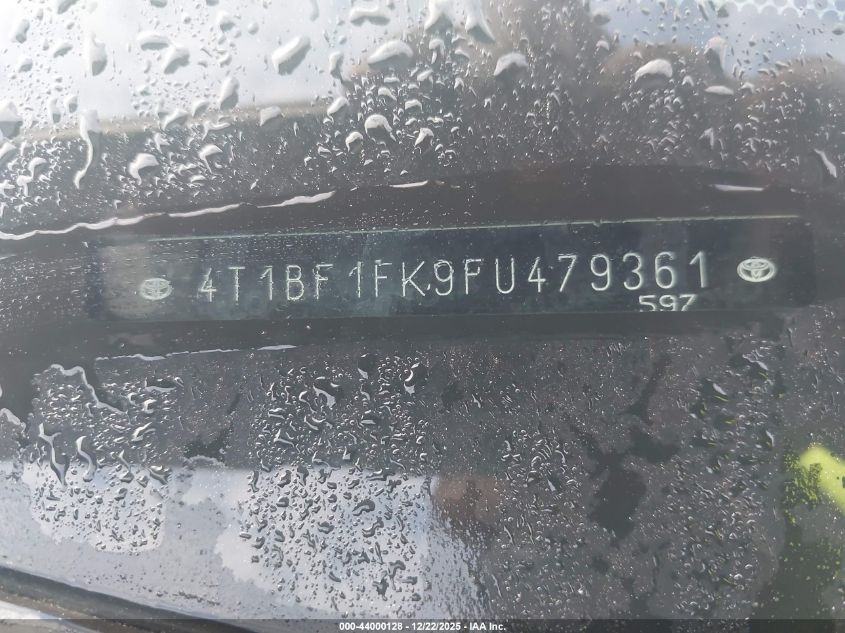 2015 Toyota Camry Le VIN: 4T1BF1FK9FU479361 Lot: 44000128