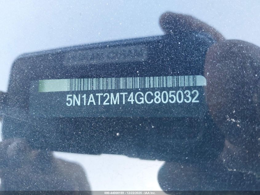 2016 Nissan Rogue Sv VIN: 5N1AT2MT4GC805032 Lot: 44000159