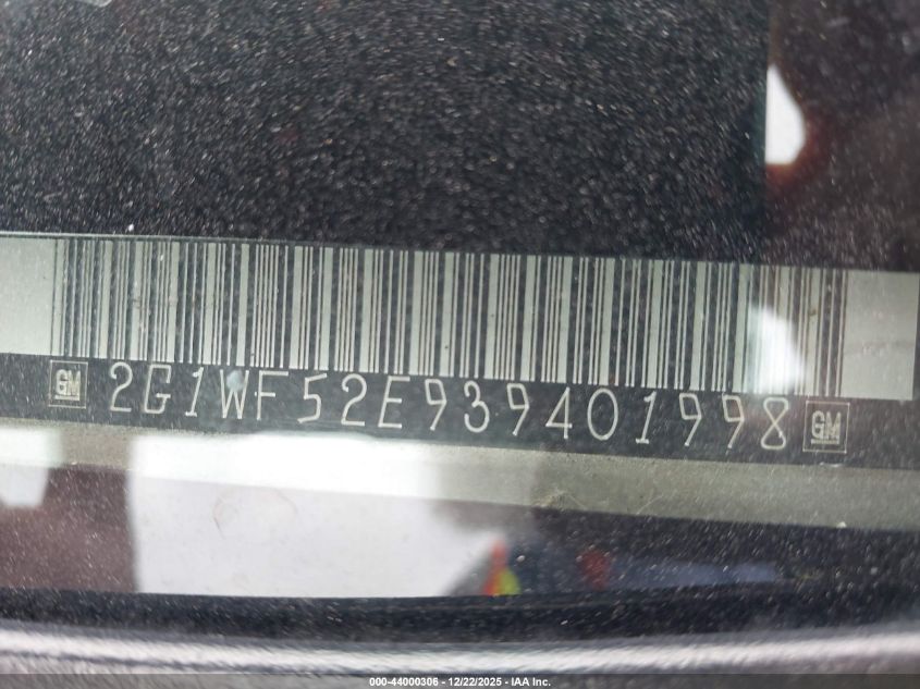 2003 Chevrolet Impala VIN: 2G1WF52E939401998 Lot: 44000306