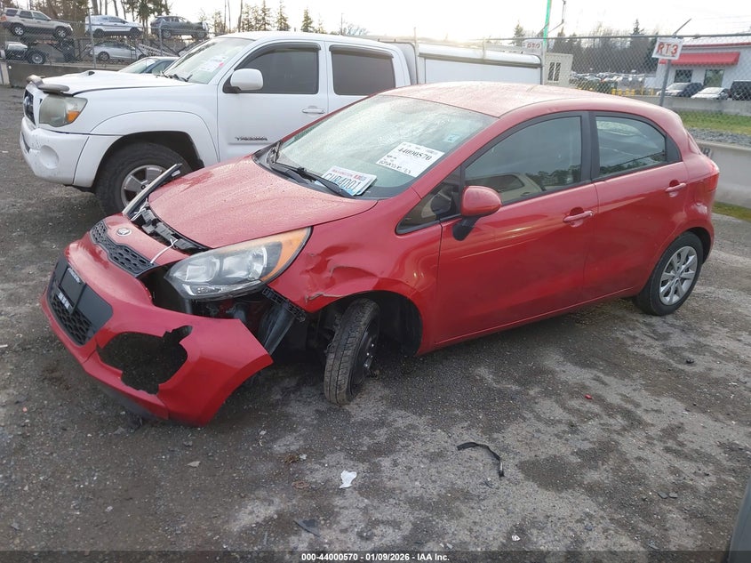 Vin: knadm5a34e6406215, lot: 44496312, kia rio lx 20142