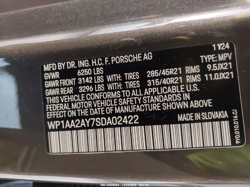 2025 Porsche Cayenne - WP1AA2AY7SDA02422