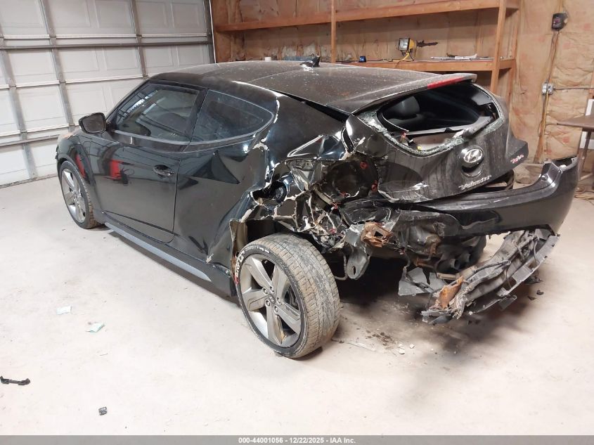 2013 Hyundai Veloster Turbo W/Blue VIN: KMHTC6AEXDU098336 Lot: 44001056