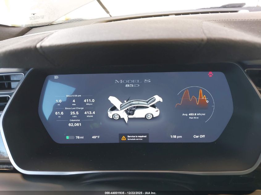 2015 Tesla Model S 70D/85D/P85D VIN: 5YJSA1H20FF084994 Lot: 44001935